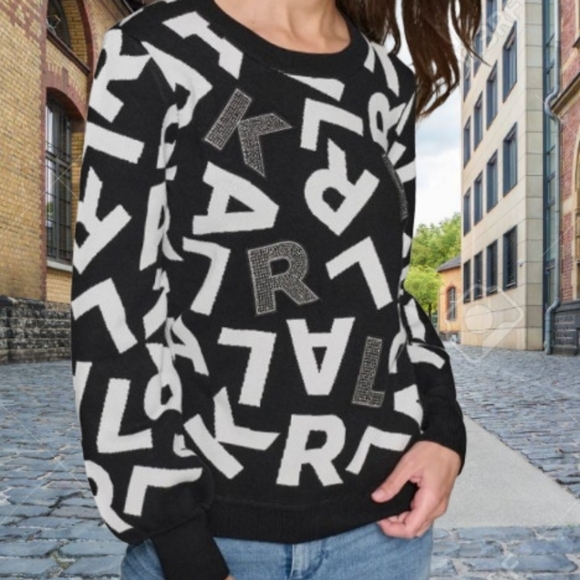 Karl Lagerfield Black and White Sweater - Picture 3 of 4